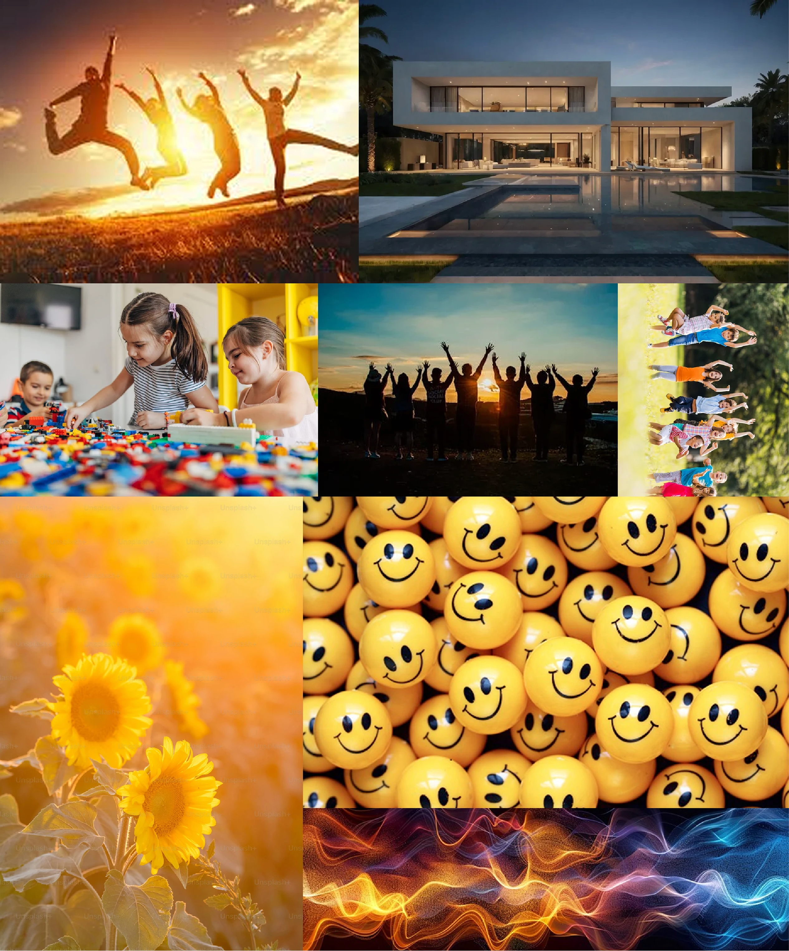 UniConnect moodboard with yellow, social, and energetic visual references.